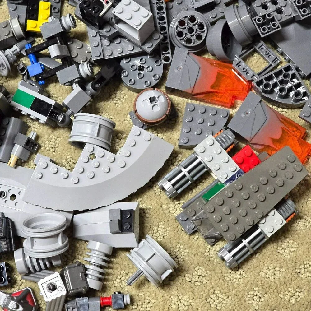 Grey and White Lego and Compatible with Lego Building Blocks Lot GA161